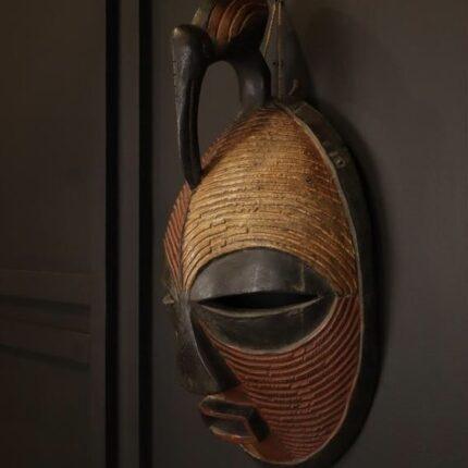 Handcrafted Wooden African Mask Circular Face