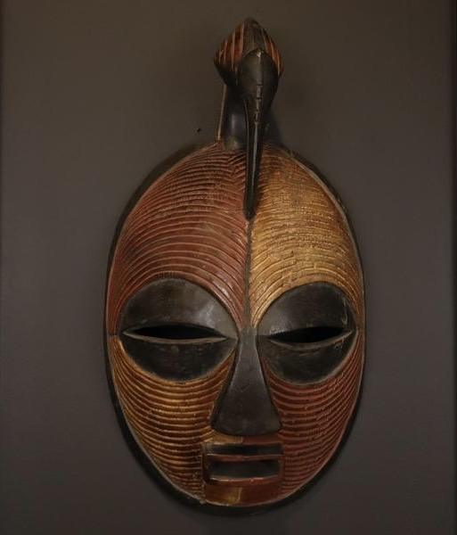 Handcrafted Wooden African Mask Circular Face