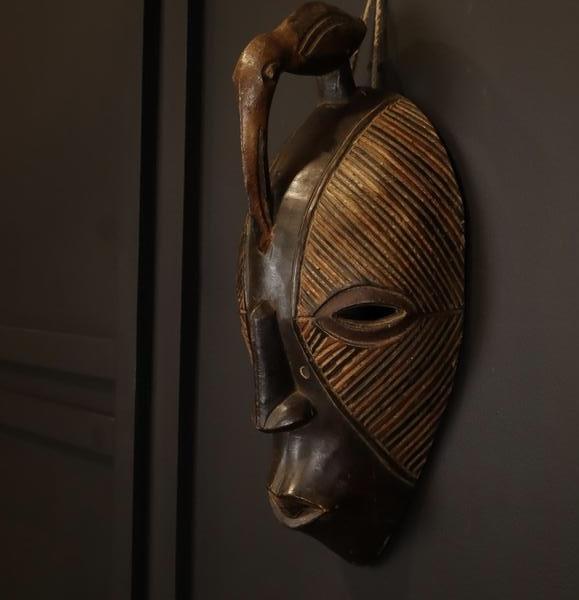 Handcrafted Wooden African Mask Horse Face Design