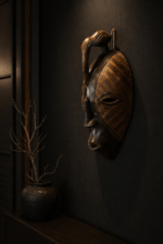 Handcrafted Wooden African Mask Horse Face Design, Rustic Wall Art - Image 4
