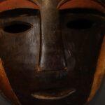 Handcrafted African Mask Dark Face with Yellow Cheeks