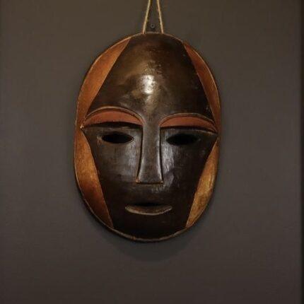 Handcrafted African Mask Dark Face with Yellow Cheeks