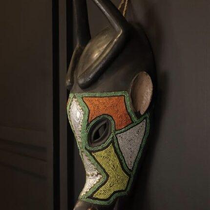 Handcrafted African Mask Long Striking Face