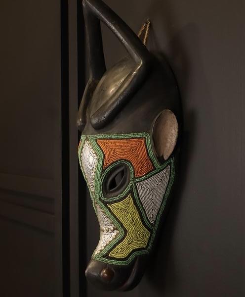 Handcrafted African Mask Long Striking Face