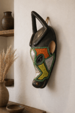 Handcrafted African Mask Long Striking Face