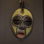 Handcrafted African Mask Yellow-Green Face