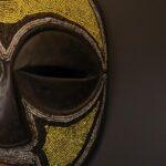 Handcrafted African Mask Yellow-Green Face