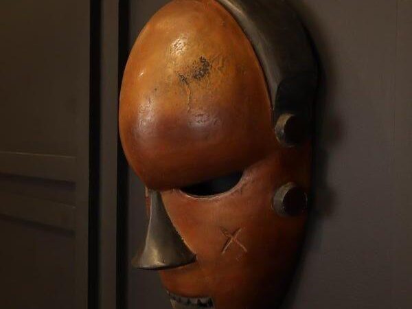 Authentic African Face Mask, Hand-Carved Wooden Wall Sculpture, Decorative Art Piece