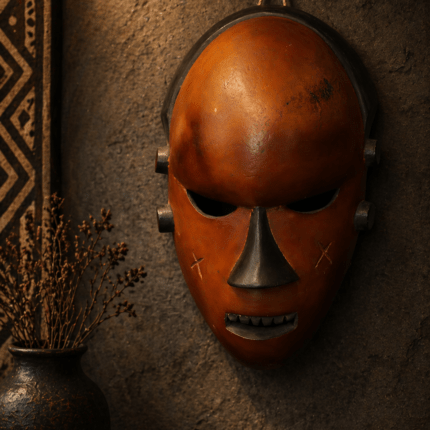 Authentic African Face Mask, Hand-Carved Wooden Wall Sculpture, Decorative Art Piece