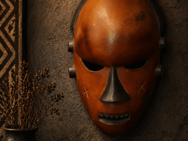 Authentic African Face Mask, Hand-Carved Wooden Wall Sculpture, Decorative Art Piece