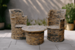 Handcrafted African Chair and Table Set Rwanda-2