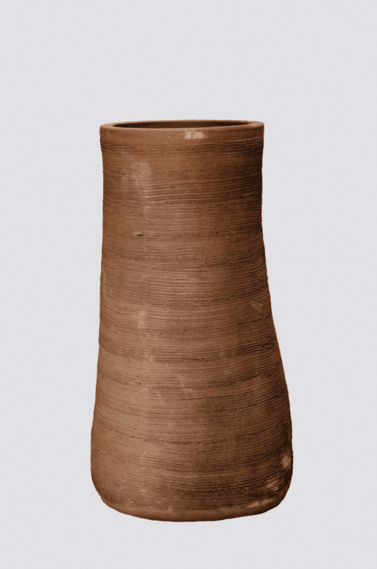 Handmade Clay Flower Vase Senegal, Wide-Opening Pot, African Indoor/Outdoor Decorative Planter dimensions guide
