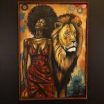 Lioness Soul – African Woman and Lion Canvas Art