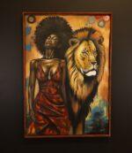 Lioness Soul – African Woman and Lion Canvas Art