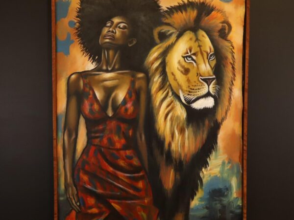 Lioness Soul – African Woman and Lion Canvas Art