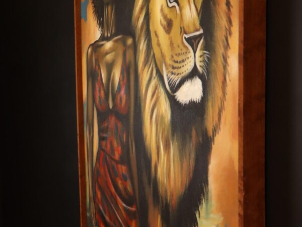 Lioness Soul – African Woman and Lion Canvas Art