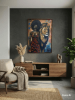 Lioness Soul – African Woman and Lion Canvas Art