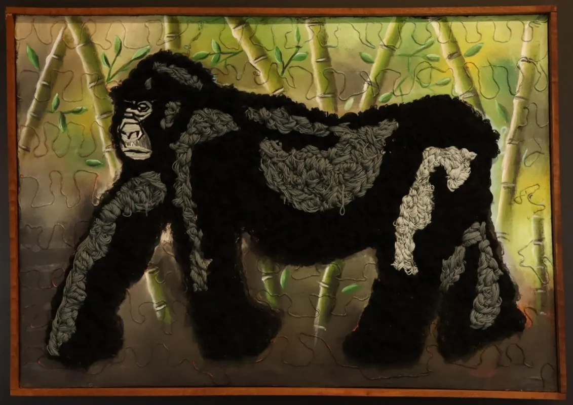 Silverback Stride Forest Guardian Gorilla – African Wall Art Framed Canvas dimensions guide