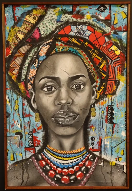 Metallic Queen Urban Heritage – African Woman Portrait Canvas with Frame dimensions guide