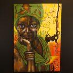 Savanna Eyes – African Girl Portrait Canvas Art