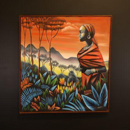 Amani of the Sunset Plains – African Woman Canvas Art