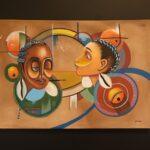 Sisterhood in Harmony – Abstract African Canvas Art