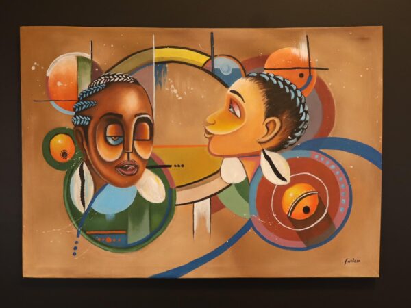 Sisterhood in Harmony – Abstract African Canvas Art