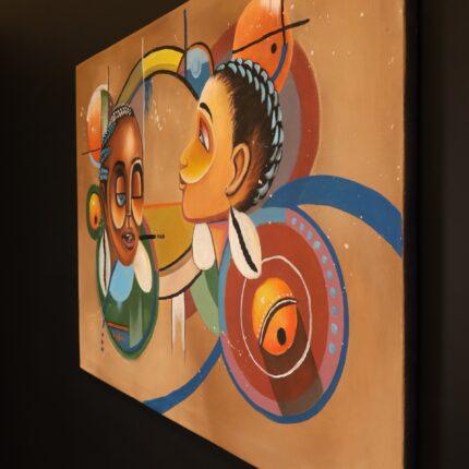 Sisterhood in Harmony – Abstract African Canvas Art