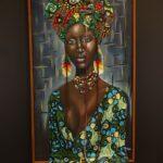 Kijani Queen – African Woman Mixed-Media Canvas Art