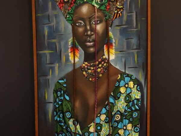 Kijani Queen – African Woman Mixed-Media Canvas Art