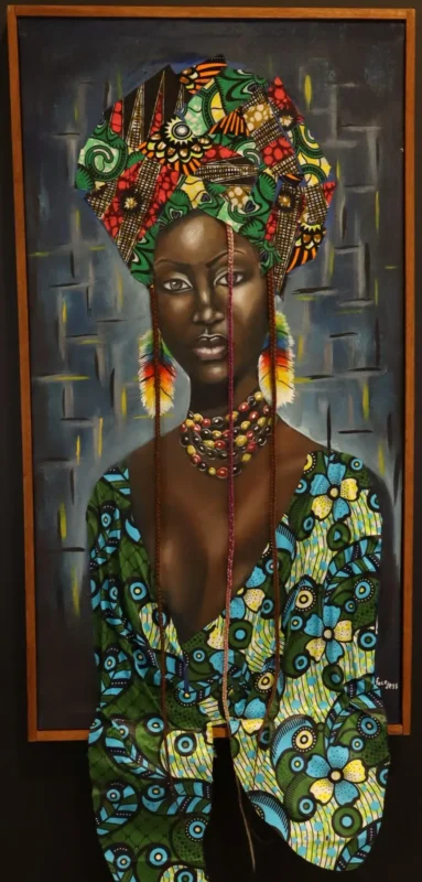 Kijani Queen – African Woman Mixed-Media Framed Canvas Art dimensions guide