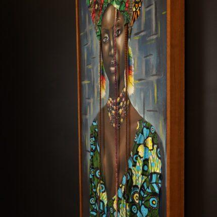 Kijani Queen – African Woman Mixed-Media Canvas Art