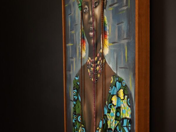Kijani Queen – African Woman Mixed-Media Canvas Art