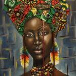 Kijani Queen – African Woman Mixed-Media Canvas Art