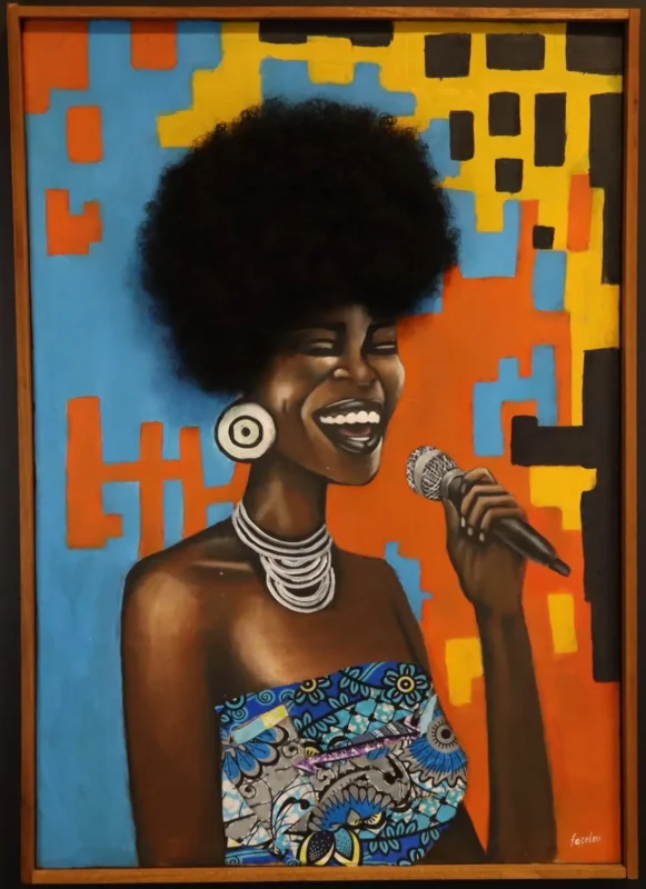 Voice of Joy – The Star African Singer Canvas With Frame Art dimensions guide