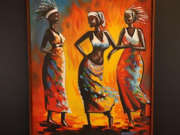 Rhythm of the Flame – African Women Dance Canvas Art
