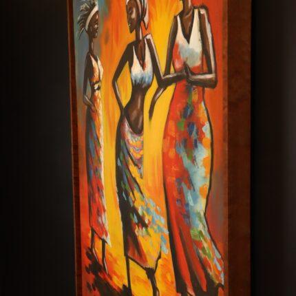 Rhythm of the Flame – African Women Dance Canvas Art