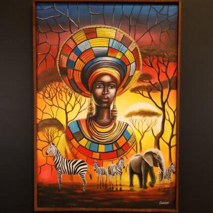 Guardian of the Savanna framed Canvas