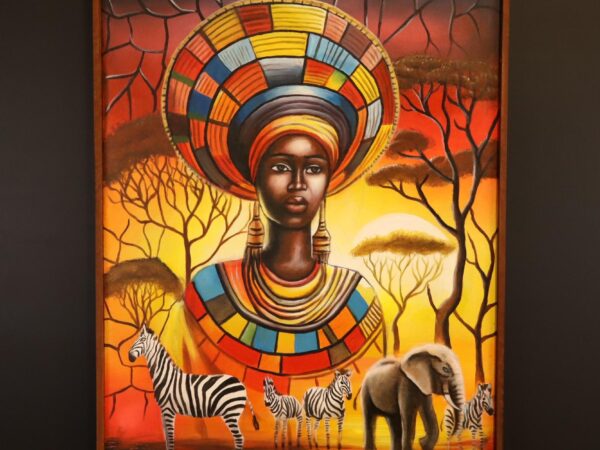 Guardian of the Savanna framed Canvas