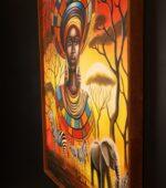 Guardian of the Savanna framed Canvas
