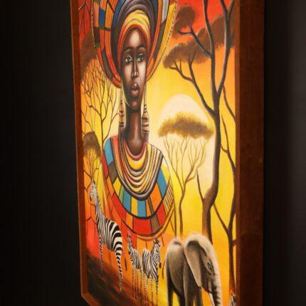 Guardian of the Savanna framed Canvas