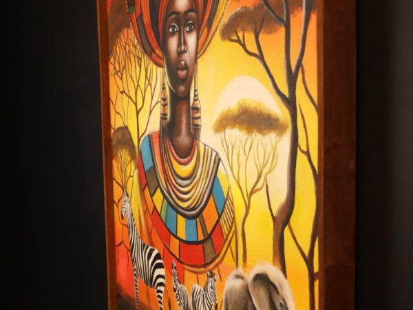 Guardian of the Savanna framed Canvas