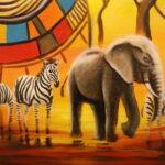 Guardian of the Savanna framed Canvas