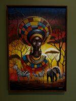 Guardian of the Savanna framed Canvas