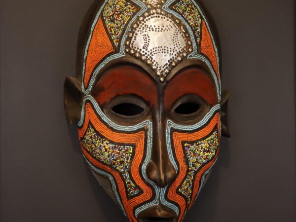 Beaded Spirit Mask – African Tribal Wall Décor