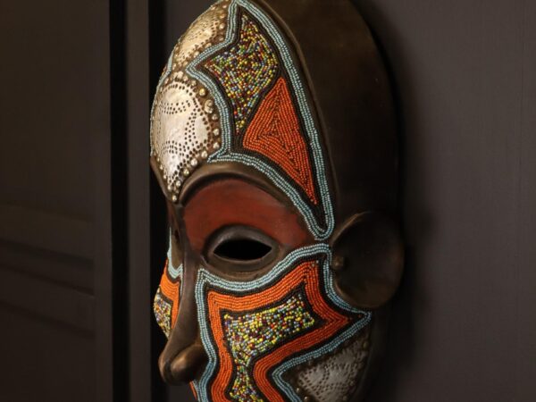 Beaded Spirit Mask – African Tribal Wall Décor