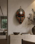 Beaded Spirit Mask – African Tribal Wall Décor