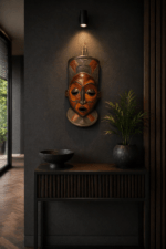 Ancestral Crown Mask – African Tribal Wall Décor