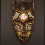 Midnight Guardian Mask – African Beaded Wall Décor