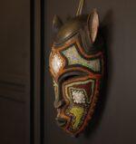 Midnight Guardian Mask – African Beaded Wall Décor